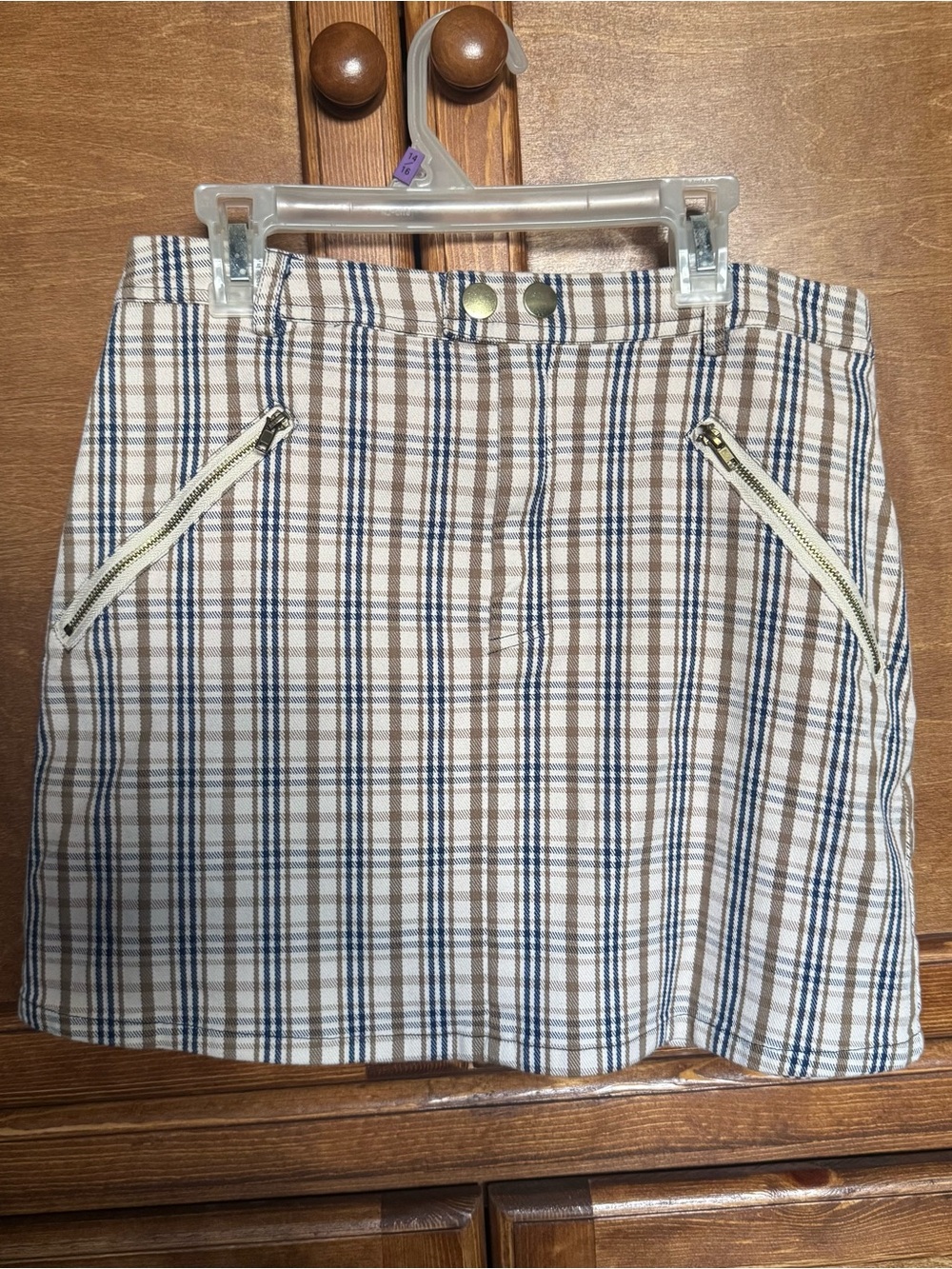 Forever 21 Plaid Mini Skirt in Beige, Brown and Blue